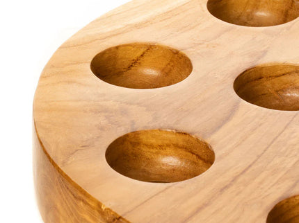 Live Edge Tamago Egg Teak Wood Serving Tray