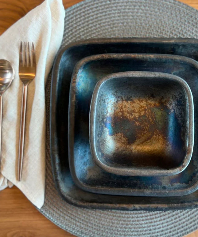 Longpi Pottery Square Bowl - Small