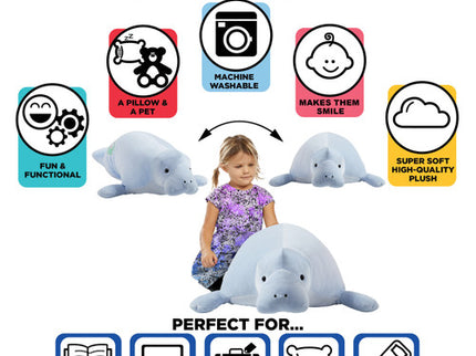 Milo Manatee Jumbo 30" Plush Pillow Pet Puff