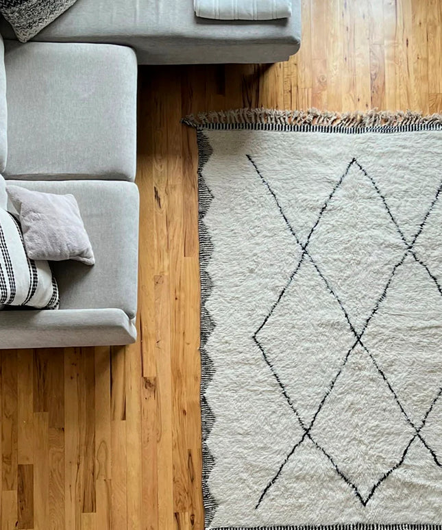 Moroccan Beni Ourain Berber Rug - Handmade - Large Size