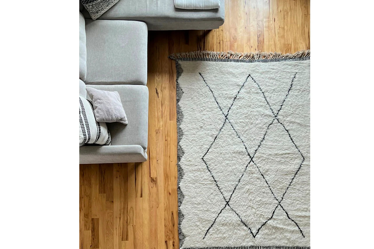 Moroccan Beni Ourain Berber Rug - Handmade - Large Size