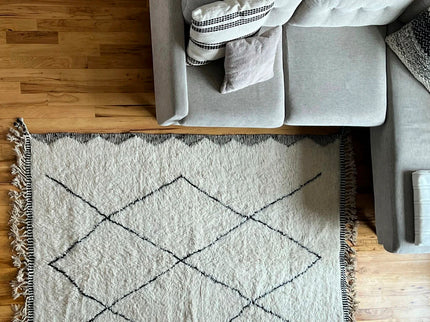 Moroccan Beni Ourain Berber Rug - Handmade - Medium Size