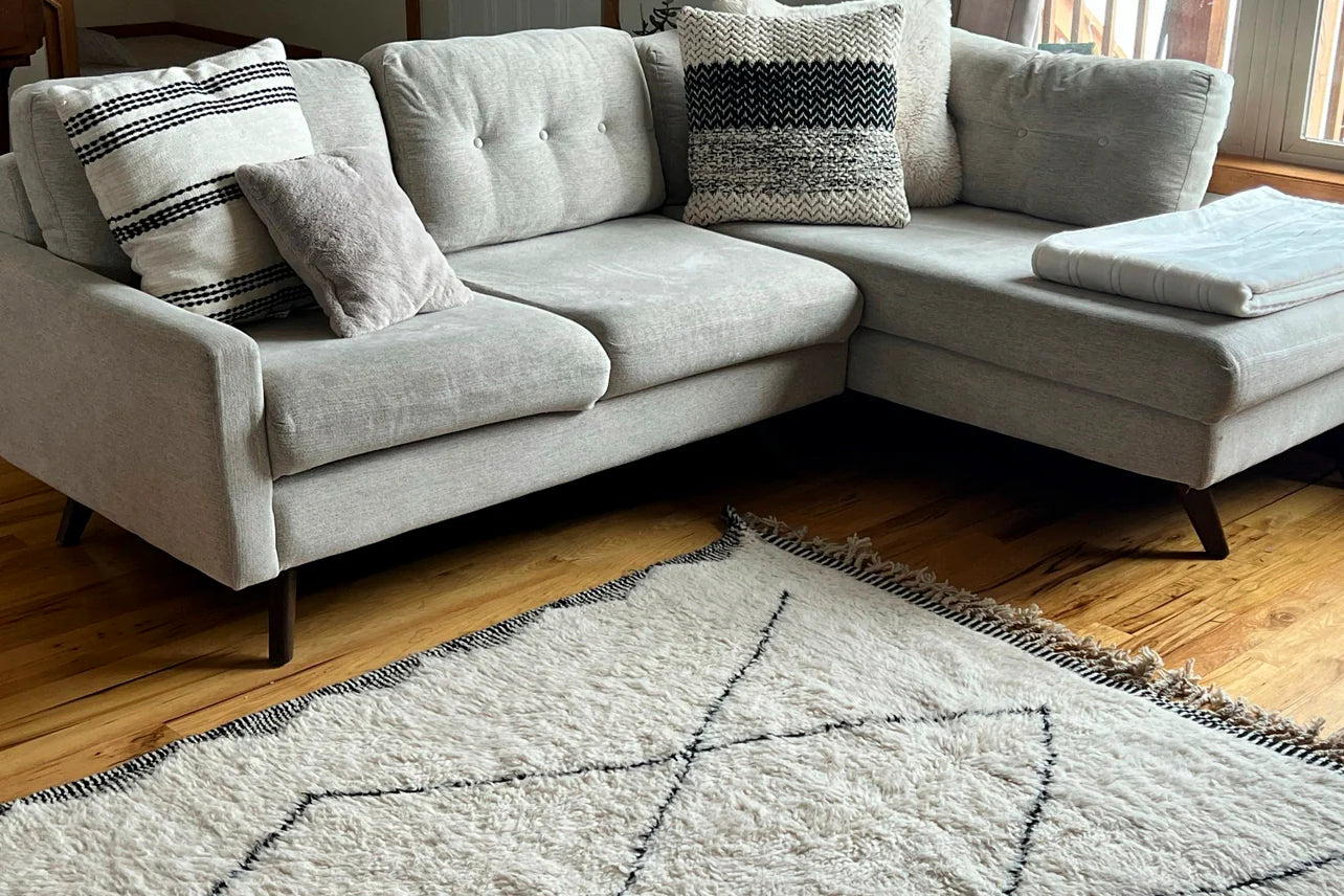 Moroccan Beni Ourain Berber Rug - Handmade - Large Size