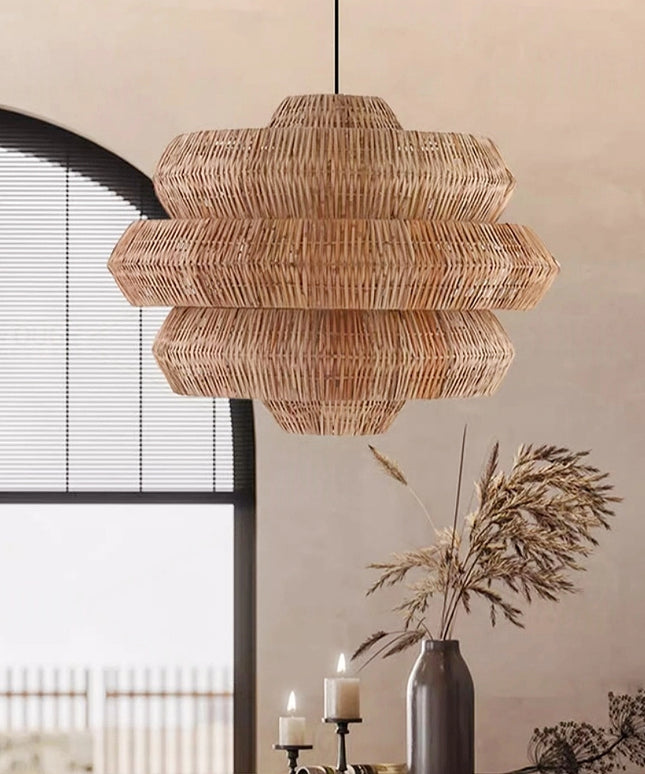 Rattia Multi-Tiered Honeycomb-Shaped Pendant Light