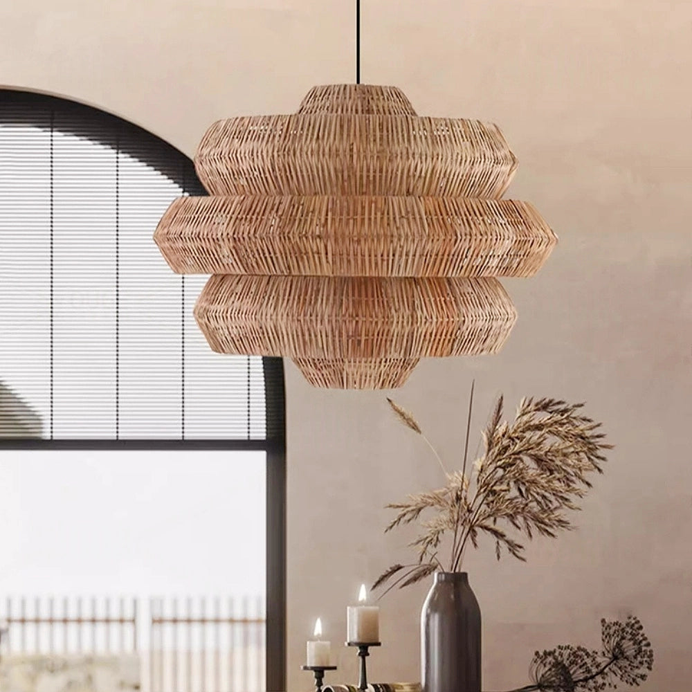 Rattia Multi-Tiered Honeycomb-Shaped Pendant Light