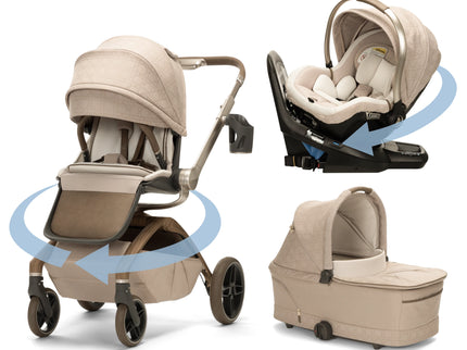 Tana 360° Rotating Travel System with Peri™ 180° & Carriage Accessory in Natural Heritage