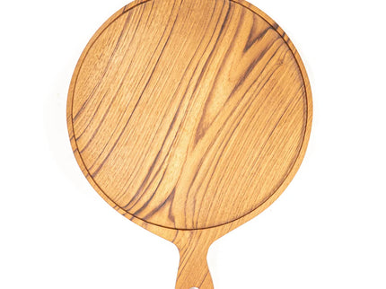 12 Inch Teak Wood Pizza Board with Handle & Rim