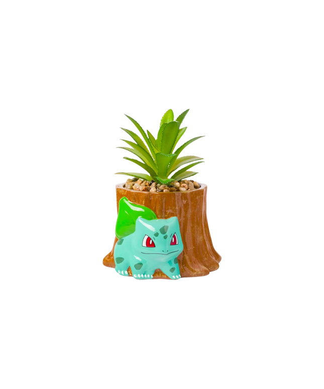 Pokemon Bulbasaur and Tree Stump Mini Ceramic Planter
