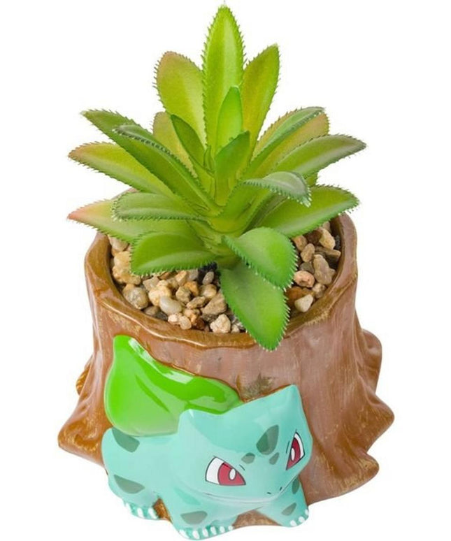 Pokemon Bulbasaur and Tree Stump Mini Ceramic Planter