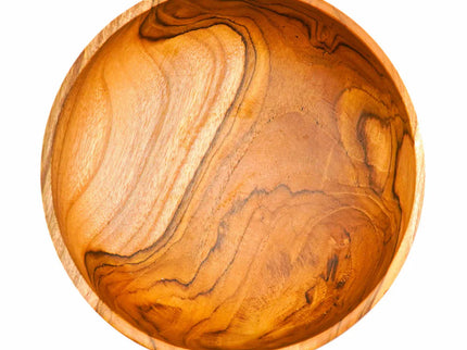 Round 7" Footed Teak Wood Bowl