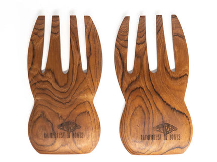 Teak Wood Salad Serving Hands - Pair