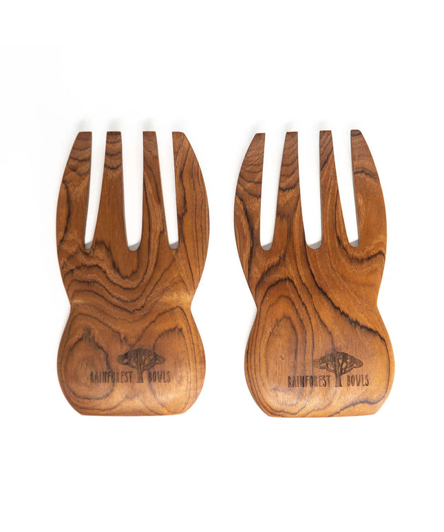 Teak Wood Salad Serving Hands - Pair
