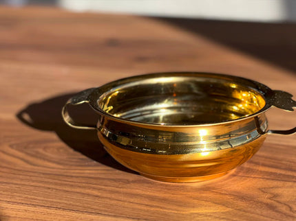Indian Handi Serving Bowl - Brass Colored Stainless Steel