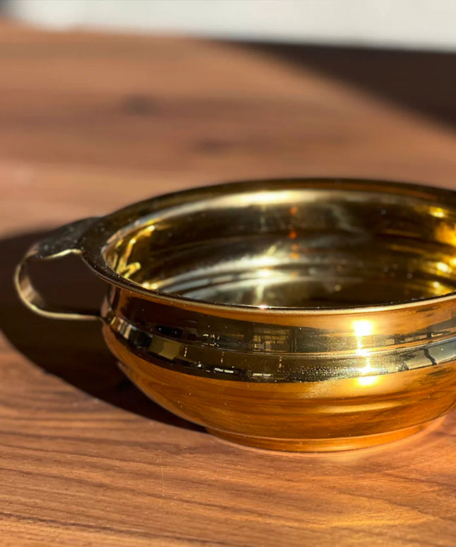 Indian Handi Serving Bowl - Brass Colored Stainless Steel