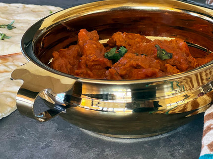 Indian Handi Serving Bowl - Brass Colored Stainless Steel