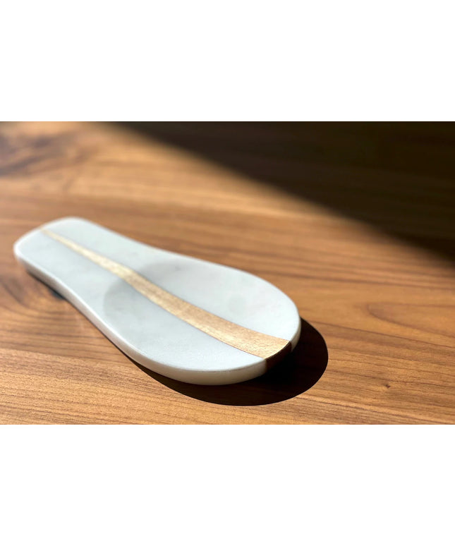 Marble and Wood Spoon Rest