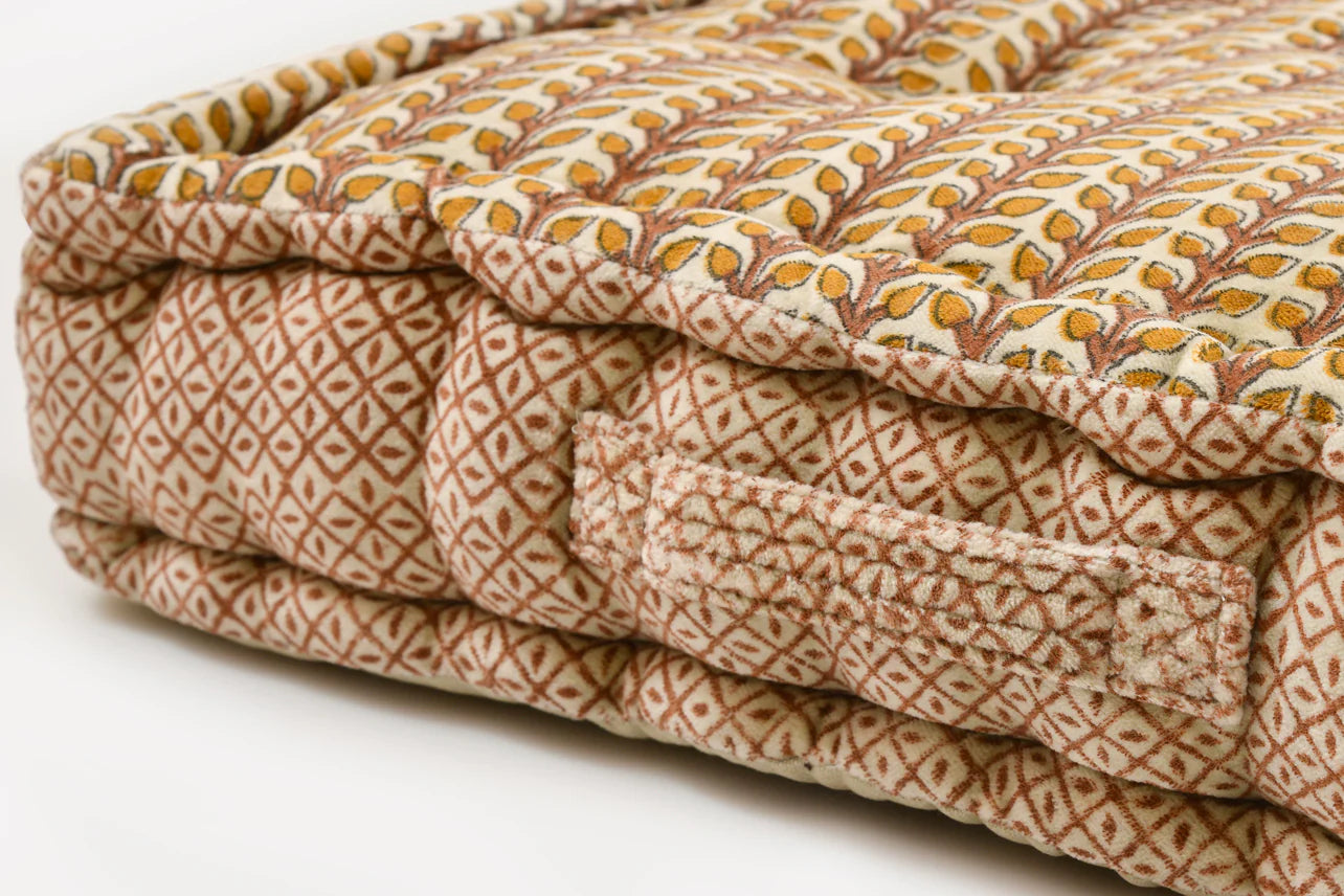 Block Print Meditation Cushion - Square