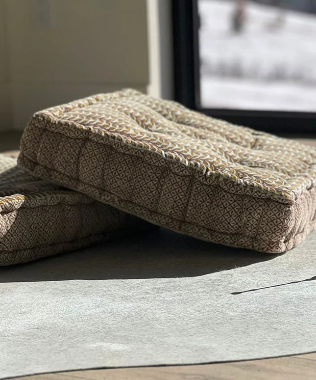 Block Print Meditation Cushion - Square
