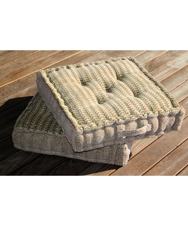 Block Print Meditation Cushion - Square