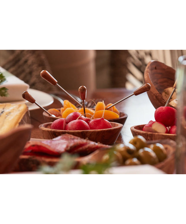 Italian Olivewood Aperitivo Forks - Set of 6