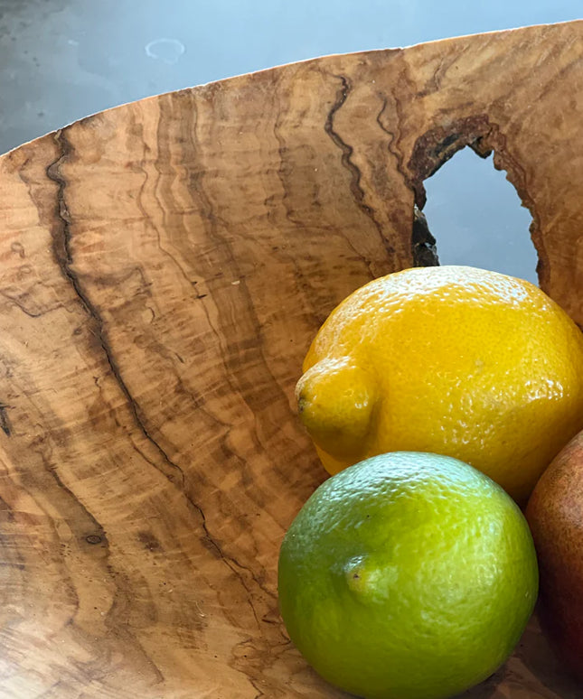 Italian Olivewood Root Fruit Bowl