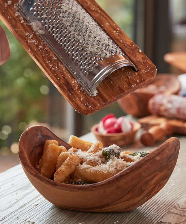 Italian Olivewood Parmesan Cheese Grater - Flat