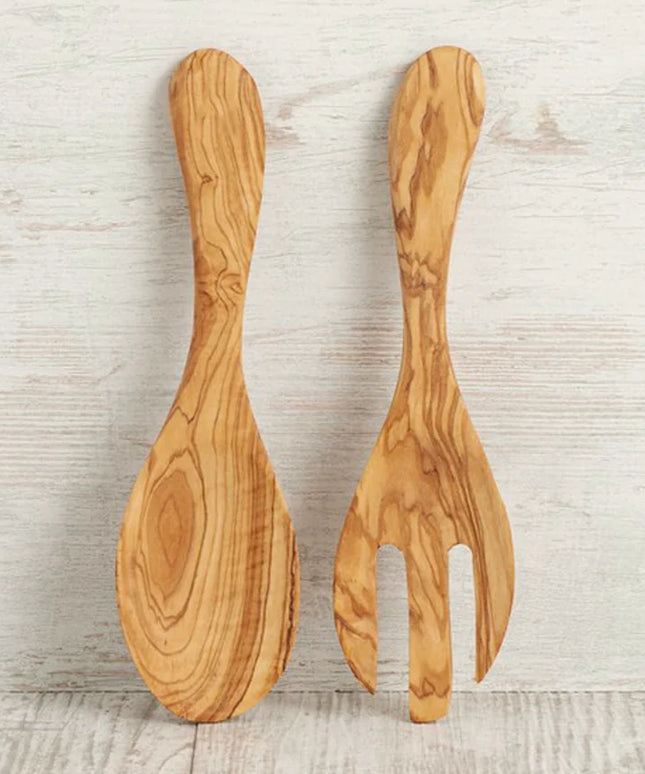 Italian Olivewood Salad Servers