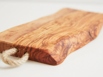 Italian Olivewood Charcuterie Board - Rope Handle