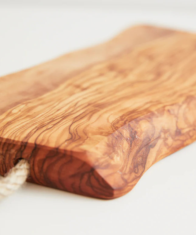 Italian Olivewood Charcuterie Board - Rope Handle