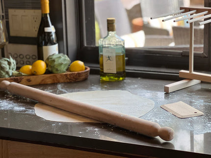 Italian Mattarello Pasta Rolling Pin and Dough Scraper Set