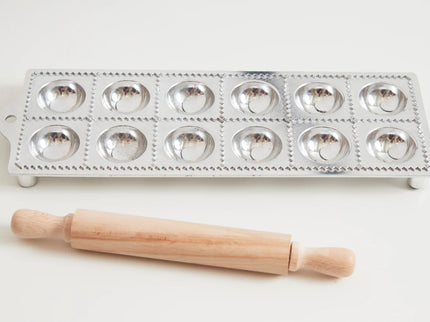 Italian 12-piece Ravioli Mold with Roller