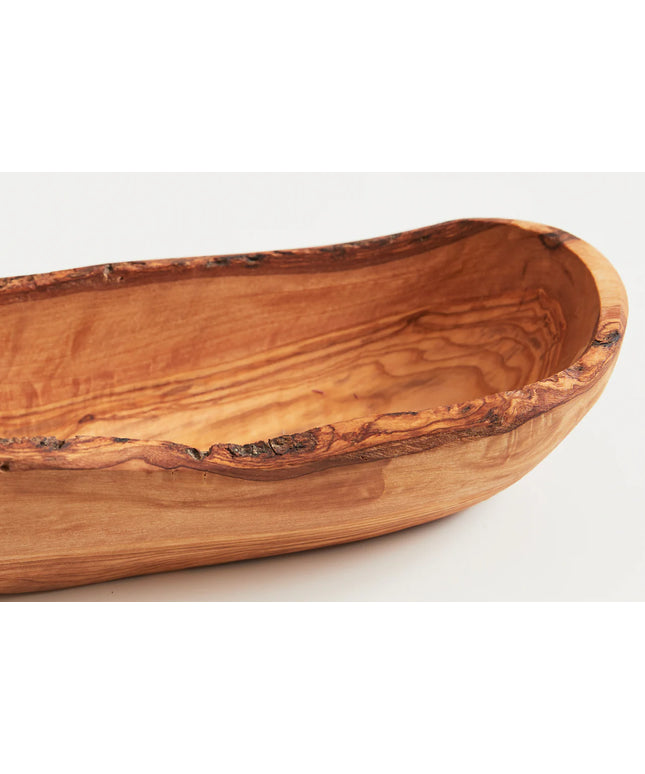 Italian Olivewood Boat Bowl with Live Edge