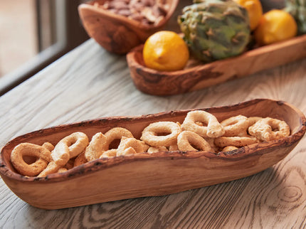 Italian Olivewood Boat Bowl with Live Edge