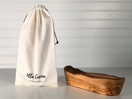 Italian Olivewood Boat Bowl with Live Edge