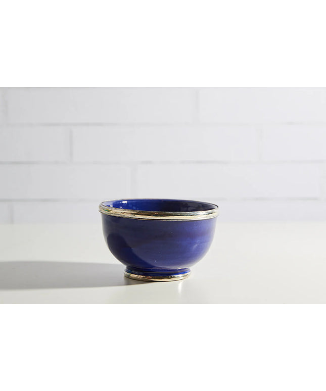 Moroccan Glazed Bowls with Berber Silver Trim