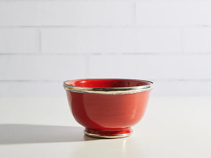 Moroccan Glazed Bowls with Berber Silver Trim