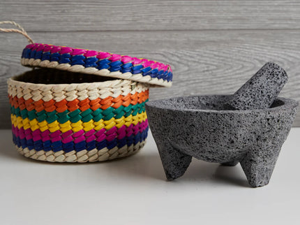 Molcajete with Tortilla Basket