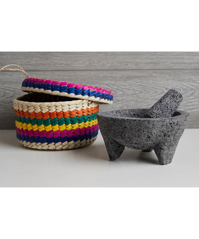 Molcajete with Tortilla Basket