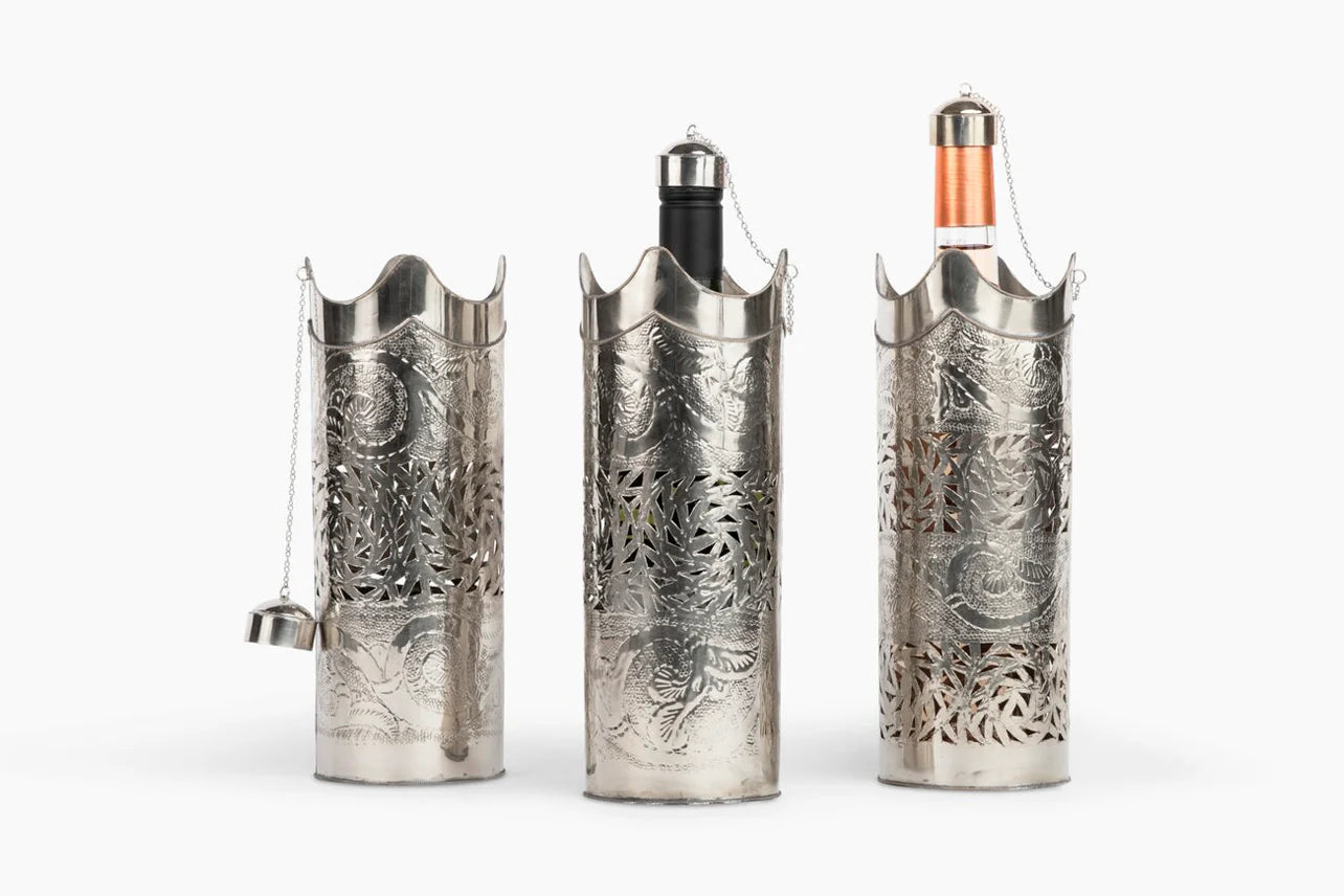 Berber Silver Wine and Bottle Holder