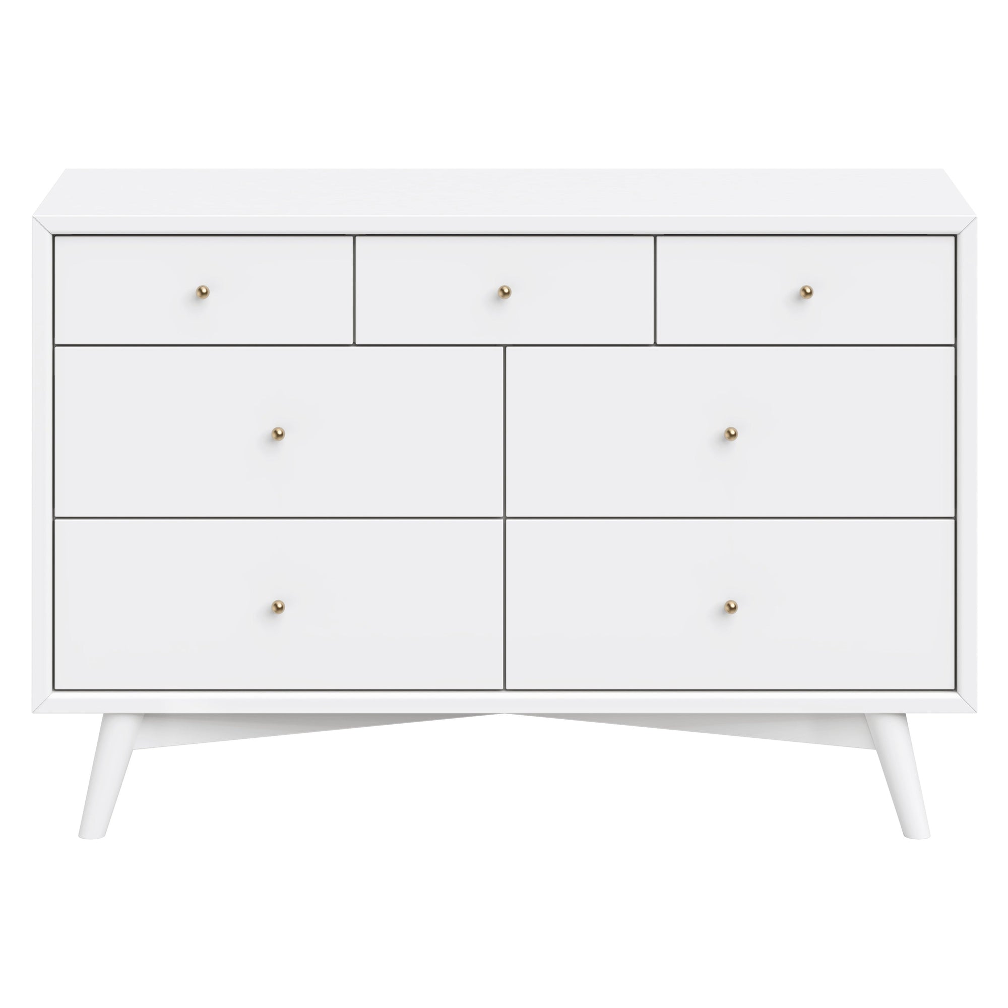M15916W,Palma 7-Drawer Double Dresser  Assembled in White