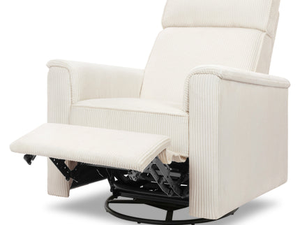 B17183YC,Monogram by Namesake,Willa Deluxe Power Glider Recliner w/Heat&Massage in Ivory Corduroy