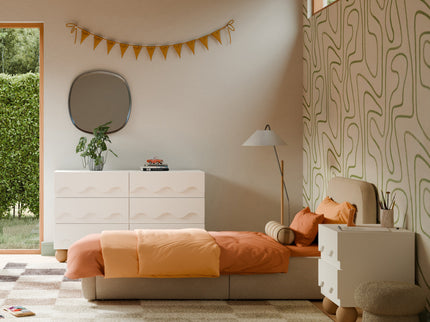 M31160WHY,Babyletto Kids,Lido Wave Nightstand in White and Honey