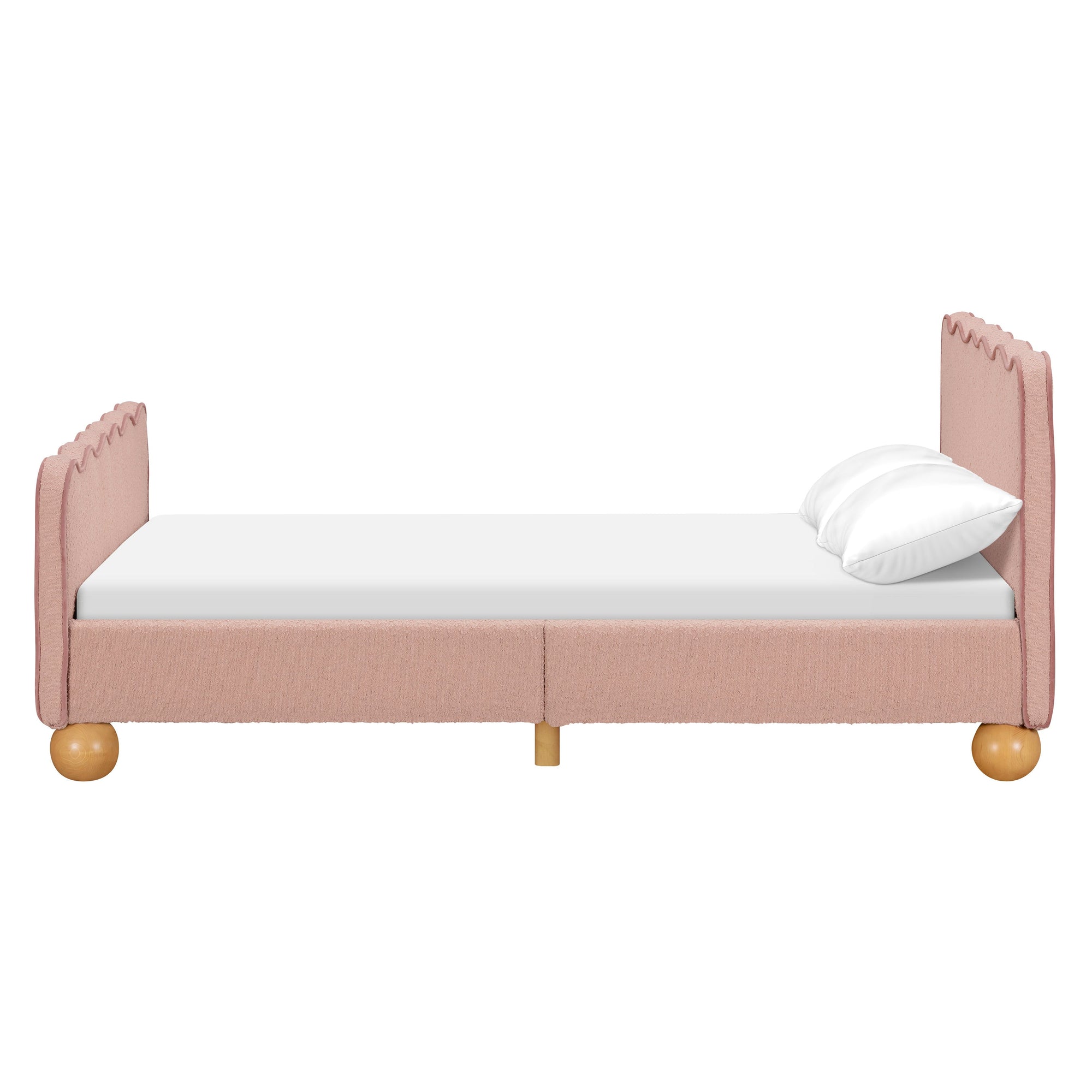 M31396PRSBRY,Babyletto Kids,Rizo Full Bed in Performance Rose Boucle w/Raspberry Piping