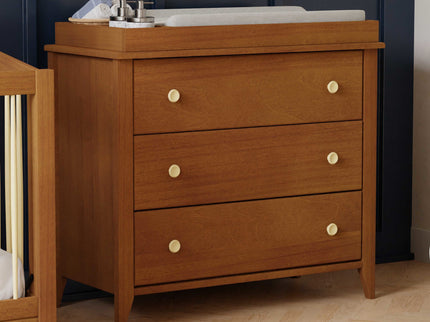 M10323CTN,Babyletto,Sprout 3-Drawer Changer Dresser in Chestnut and Natural Finish