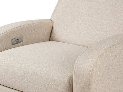 M23188PBEWLB,Babyletto,Nami Glider Recliner w/ Electronic Control and USB in Performance Beach Eco-Weave w/ Light Wood Base