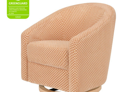 M5887CVCL,Babyletto,Madison Swivel Glider in Canyon Velvet Checker w/ Light Wood Base