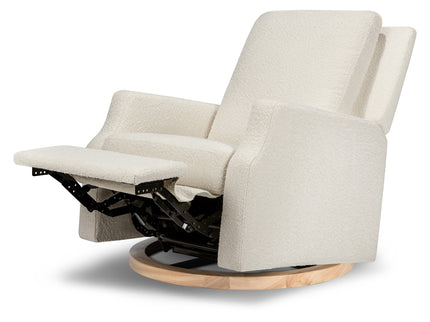 M22287WBLB,Namesake,Crewe Recliner and Swivel Glider in Ivory Boucle w/Light Wood Base