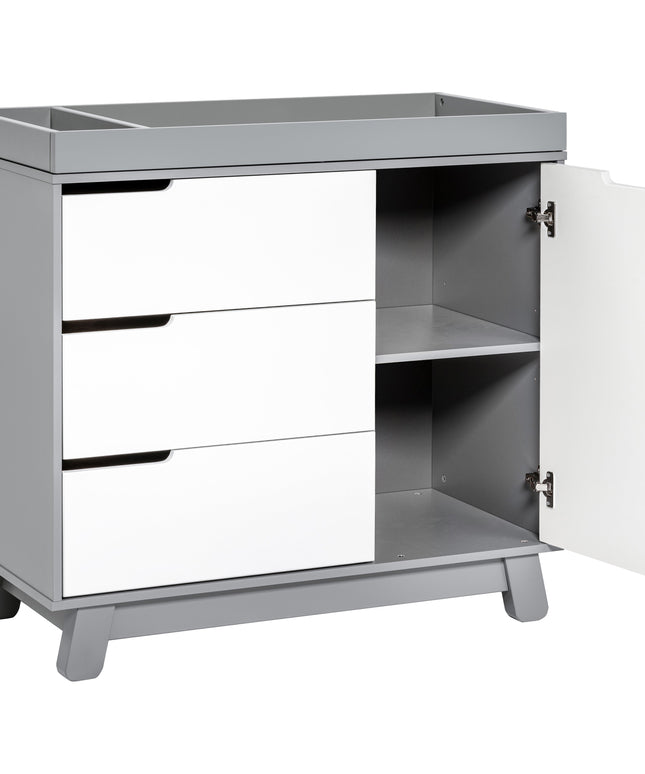 M4223GW,Babyletto,Hudson 3-Drawer Changer Dresser w/Removable Changing Tray in Grey/White