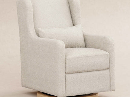M22187WBLB,Babyletto,Wally Swivel Glider in Ivory Boucle w/Light Wood Base