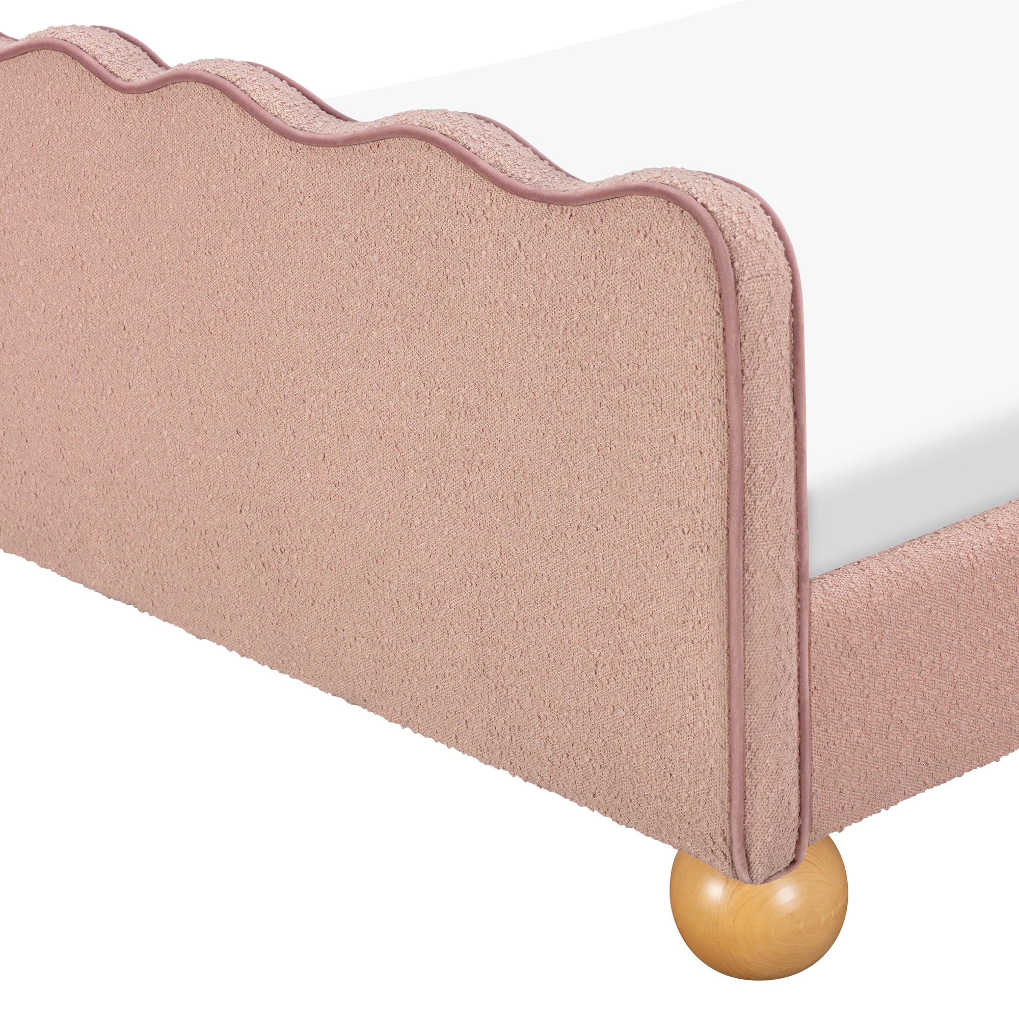 M31396PRSBRY,Babyletto Kids,Rizo Full Bed in Performance Rose Boucle w/Raspberry Piping